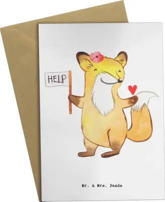 Produktbild von Mr. & Mrs. Panda Glückwunschkarte Sozialarbeiterin Herz - Weiß - Geschenk, einladungskarten, hochzeitskarten, Grußkarten, weihnachtskarten, glückwunschkarten