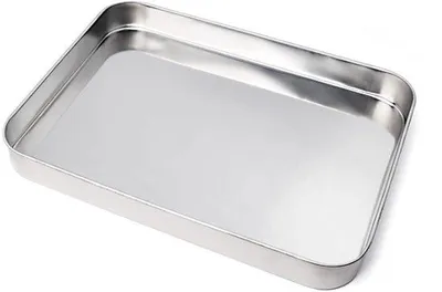Obrázek produktu pro Ibenzoa® Nerezové plechy na pečení, obdélníkové – vhodné pro styk s potravinami, s nepřilnavým povrchem, odolné vůči teplu a korozi, rozměry 25×30 cm nebo 35×40 cm