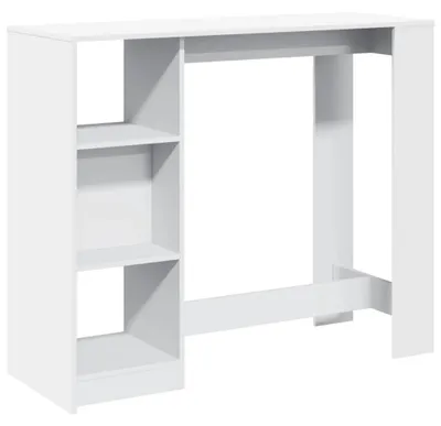 Produktbild von vidaXL Bartisch mit Regal Weiß 124x46x103,5 cm Holzwerkstoff