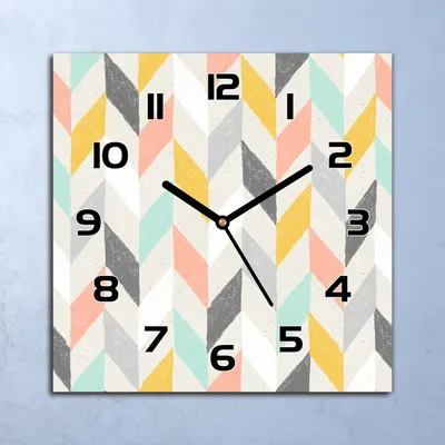 Produktbild von Wanduhr Echt-Glas-Küchenuhr Fischgrätenmuster Quarz Lautlos 30x30 Deko Bilder