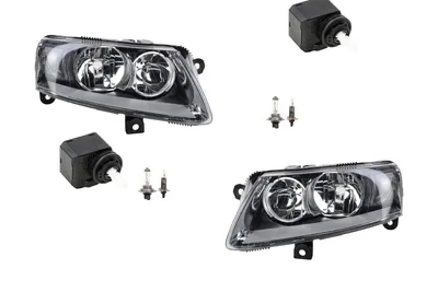 Produktbild von Johns, Scheinwerfer passend für Audi A6 4F 04-08 + H7 H1 Set Links Rechts m. Stellmotor 4F0941003DL 4F0941003A 4F0941004DL 4F0941004A 8292001 1K694129