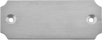 Produktbild von Metallschild »Edelstahlschild, eckig klein, runde Kanten - 62 x 25 x 2 mm - Form P«, Edelstahl, eckig klein, runde Kanten, Innen- und Außenbereich