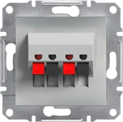 Produktbild von Lautsprecher-Anschluss 2-fach ohne Rahmen, Aluminium Schneider Asfora EPH5700161/SCH