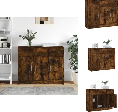 Zdjęcie produktu dla vidaXL Kredens dąb wędzony 91x28x75 cm materiał drewnopochodny - Kredensy