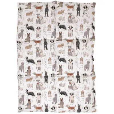 Produktbild von Bio-Körnerkissen groß 6-Kammer 40x30cm - Bio Füllung & Bio-Stoff "Liebe Hunde" - Wärmekissen - Bio-Roggen-Weizen Füllung