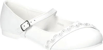 Produktbild von AMERICAN CLUB, KOM49, Kommunionschuhe, Formelle Schuhe, Elegante Ballerinas, Elegante Schuhe für Mädchen, Lederinnensohle, Schöne Kommunionschuhe, Weiß 33