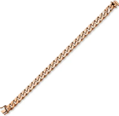 Produktbild von 8mm Armband Armkette Panzerarmband aus 585 Gold Rotgold 21cm Herren