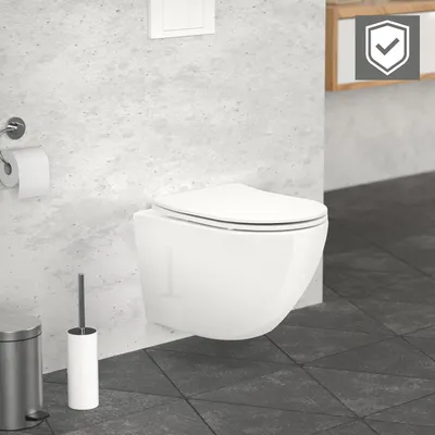Produktbild von Závesné WC bez okrajov ML-Design s nano povrchovou úpravou, biele, krátke