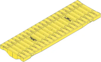 Produktbild von Hauraton Recyfix PRO 100 Stegrost SW 110/9 horizontaler Schubsicherung Klasse C 250 sonne-gelb 500 mm x 149 mm x 38 mm