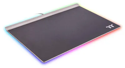 Produktbild von Thermaltake Argent MP1 RGB, Schwarz, Titan, Einfarbig, Aluminium, Gummi, USB, Anti-Rutsch-Basis, Gaming-Mauspad