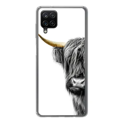 Produktbild von MuchoWow® Handyhülle Schutzhülle Hülle für Samsung Galaxy A12 Schottischer Highlander - Tiere - Schwarz und Gold Silikon Softcase Handy Hülle - Bild