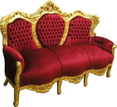 Produktbild von Casa Padrino Barock Sofa King Bordeaux/Gold