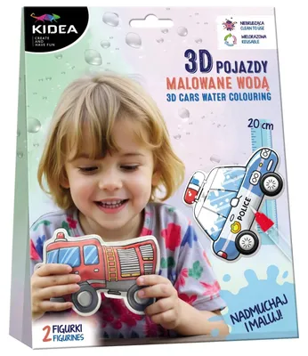 Productafbeelding van Kidea: 3D waterverfsets met magische voertuigen