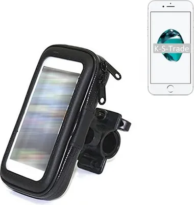 Produktbild von K-S-Trade Fahrrad-Halterung kompatibel mit Apple iPhone 7 Handy-Halterung Halter Lenkstange Fahrradhalterung Motorrad Bike Mount Wasserabweisend