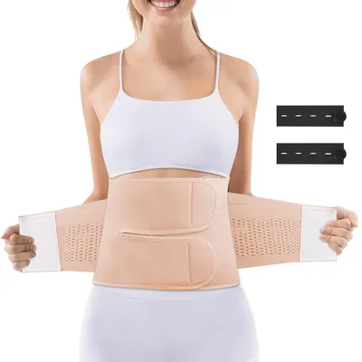 Image de Ceinture de ventre après la naissance - Ceinture post-partum - Formation du corps après la livraison - Compresse améliorée - 105 cm - Beige