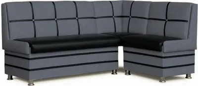 Produktbild von Eckbank "Korsika" Sitzbank 213x142 cm Essecke Kunstleder Grau / Schwarz mit Stauraum