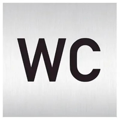 Produktbild von Erkennungszeichen "WC", 60 x 60 mm, selbstklebend, Edelstahl
