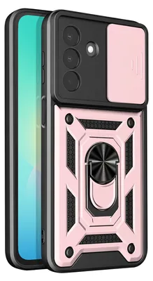 Produktbild von Avizar, Hülle für Samsung Galaxy A27 mit Ringhalter und Schiebe-Kameraschutz, Champagnerrosa