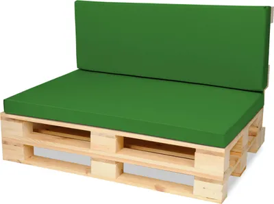 Produktbild von Palettenkissen Palettenauflagen Sitzkissen - 120x80 cm und Rückenlehne 120x40 cm - Outdoor und Indoor - grün