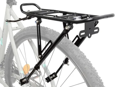 Productafbeelding van Bagagedrager aluminium - Verstelbaar 20 tot 29 inch - Met veerklem en reflectorhouder - Zwart