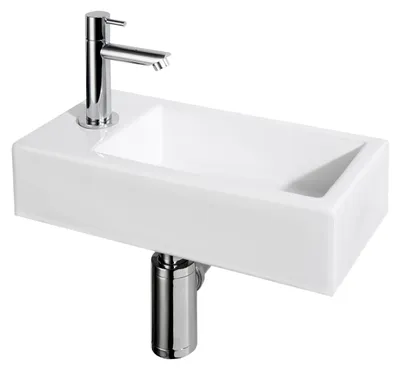 Produktbild von Differnz Force Aufsatzwaschbecken 40x22x11,5 cm – Waschbecken Bad aus Keramik We