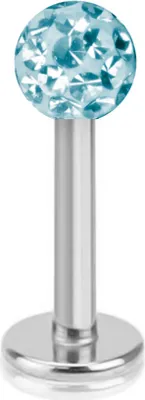 Produktbild von viva-adorno 1,2mm Lippen Piercing Stecker Tragus Labretstecker Multikristall Epoxy Zirkonia Ferido Kugel verschiedene Farben Z357,aqua
