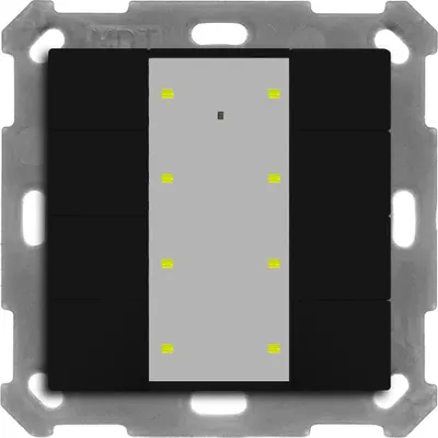 Image de Bouton-poussoir MDT KNX Plus 55, 8 fois, noir mat, 1 pièce.