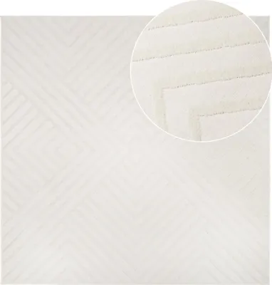 Image de Tapis HYGGE Moderne Carré Blanc Salon 160 x 160 cm