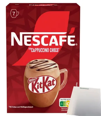 Produktbild von Nescafe Cappuccino Choco KitKat 7 Stück (7x21g Packung) + usy Block