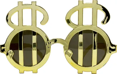 Produktbild von Oblique Unique Dollar Zeichen Brille Partybrille Sonnenbrille für Motto Party Fasching Karneval Kostüm Accessoire - gold