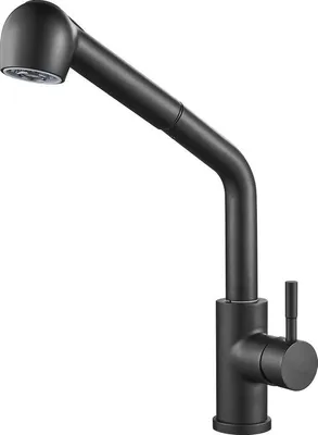 Immagine prodotto di Miscelatore da cucina Unyqoos® nero, con doccetta estraibile da 84 cm, in acciaio inossidabile 304, girevole a 360°, miscelatore monocomando, valvola in Vetroceramica, rubinetto per lavello ad alta pressione
