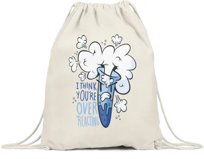 Produktbild von I Think You Are Overreacting Turnbeutel Gymsack Chemiker Reagenzglas Formel Experiment Glass Formel Chemie