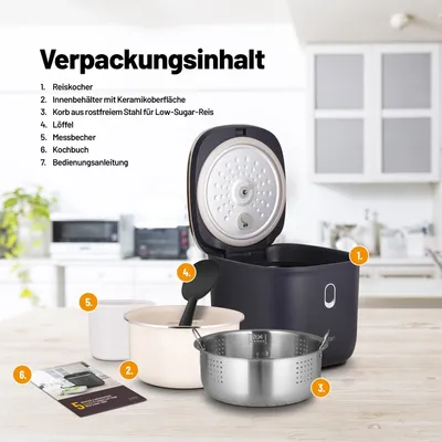 Immagine prodotto di Lauben LBNLSRC3000AT Lauben Reiskocher  3.0l LBNLSRC3000AT Low-Sugar    anthrazit retail