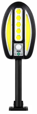 Immagine prodotto di Verk 12457: Lampada da parete a LED solare con sensore PIR, batteria da 3000 mAh, colore nero
