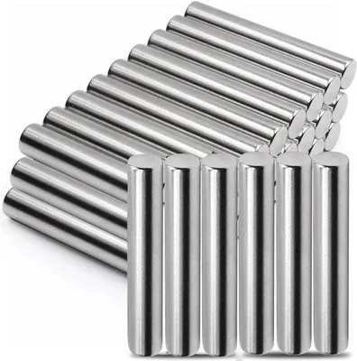 Obrázek produktu pro 30 ocelových válců pro zásuvky a skříně, 5 mm × 45 mm, nerezová ocel.