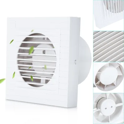 Obrázek produktu pro Koupelnový ventilátor Bettizia, Ø150 mm, nástěnný odsávací ventilátor se zpětnou klapkou, tichý provoz, vestavný koupelnový ventilátor, bílý