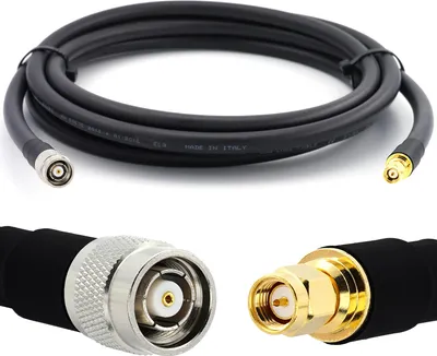 Immagine prodotto di cavo coassiale da RP-TNC maschio a SMA maschio da 10 m - prolunga flessibile HF400 in rame pieno da 50 Ohm (equivalente LMR400 UF UltraFlex) - per antenna router WiFi LTE GSM 4G 5G 6G Mobile WLAN