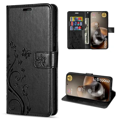 Produktbild von Hülle für Motorola Moto G67 Handyhülle mit [Standfunktion][Kartenfächern] Schwarz