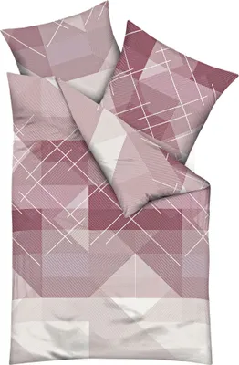 Produktbild von JACK by Kaeppel Fein Biber Wende Bettwäsche 2 tlg. 135x200cm Linear Bordeaux Farbverlauf Streifen Offwhite