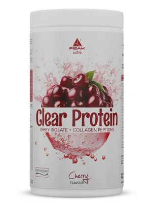 Produktbild von Clear Protein - 450g Geschmack Cherry I 15 Portionen I hochwertiges Whey Protein Isolat + Kollagenpeptide I BODYBALANCE I fruchtiger, erfrischender Ge