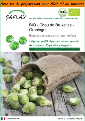 Image de SAFLAX Garden in the bag -- Chou de Bruxelles - Groninger - 30 graines - Brassica