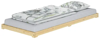 Produktbild von Kleines Unterschiebbett extra niedrig 80x180 Kiefer lackiert Zubehör wählbar V-60.47K-08-180ohne Zubehör