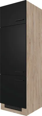 Obrázok produktu pre Skrinka na vstavanú chladničku Flex Well Capri ŠxHxV 60 x 57 x 200 cm čelo čierna matná korpus divoký dub
