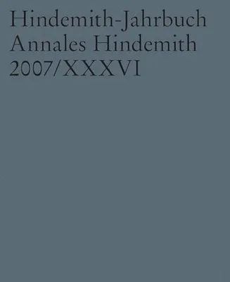 Immagine prodotto di Hindemith-Jahrbuch. Annales Hindemith.Bd.36/2007