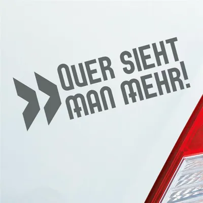 Produktbild von Auto Aufkleber Quer sieht man mehr! Tuning Drift JDM 15x5 cm Grau Sticker Heckscheibenaufkleber