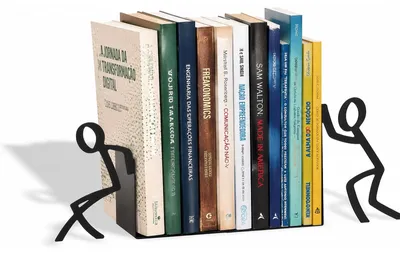 Bücherstütze Metall mit Lesefigur, dekorativ, schwarz, 1 Stück