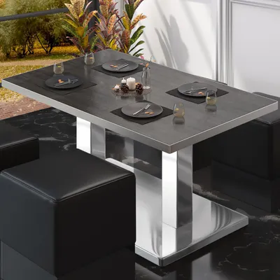 Produktbild von BM | Bistro Loungetisch | B:T:H 130 x 80 x 41 cm | Wenge / Edelstahl | Bistro Tisch Loungetisch