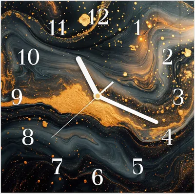 Produktbild von Wanduhr aus Glas mit Motiv Abstrakter Wirbel- 30 x 30 cm - inkl. Aufhängesystem