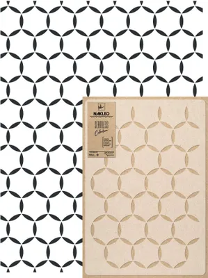 Produktbild von Wandschablone Groß Muster, Malschablone 59x95 cm Hexagon Kreis Wiederverwendbare Kunststoff, Geometrische Tapete Wandgestaltung