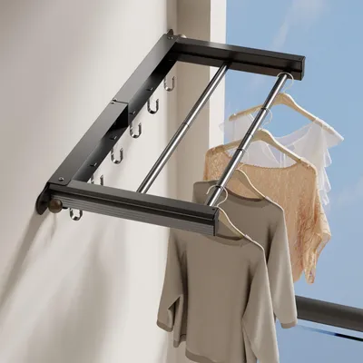 Klappbarer Wand-Wäschetrockner 70 cm, ausziehbar, platzsparend